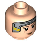 LEGO Lys hud Bo-Katan Kryze med Hjelm Minifigur Hode (Forsenket solid knott) (3626 / 78748)