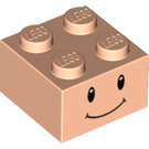 LEGO Light Flesh Brick 2 x 2 with Toad Face (3003 / 72281)