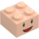 LEGO Lys hudfarvet Klods 2 x 2 med Toad Ansigt med Open Mund Smile (3003 / 94290)