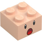 LEGO Beige Léger Brique 2 x 2 avec Toad Face avec Surprised Face (3003 / 79533)