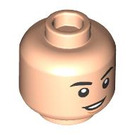 LEGO Leichtes Fleisch BTS Minifigure Kopf mit Smirk (Einbau-Vollbolzen) (3626 / 101955)