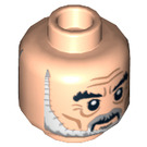 LEGO Lätt Hudfärgad Count Dooku / Saruman Huvud (Infälld solid knopp) (14182)