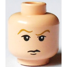 LEGO Leichtes Fleisch Draco Malfoy Minifigure Kopf mit Brown Eyebrows (Sicherheitsbolzen) (3626)
