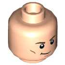 LEGO Lys hud Dobbeltsidig Hode med cheek Lines, crooked Smile / open Munn (Forsenket solid knott) (3626 / 26067)