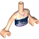 LEGO Light Flesh Emma Torso, with Dark Blue Halter Top with Flowers and Necklace Pattern (92456)