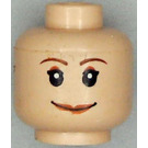 LEGO Light Flesh Female Head with Brown Eyebrows and Red Lips (Safety Stud) (14750 / 99197)