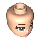LEGO Leichtes Fleisch Female Minidoll Kopf mit Dark Tan Augen und Dark Pink Lips (Belle) (92198 / 101824)