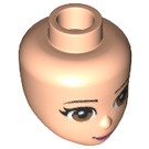 LEGO Light Flesh Female Minidoll Head with Olivia Brown Eyes, Pink Lips (11815 / 95514)