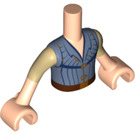 LEGO Lys hudfarvet Flynn Rider Torso, med Sand Blå Striped Vest og Beige Sleeves Mønster (11408 / 92456)