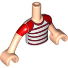 LEGO Carne chiaro Friends Busto Maschio con Rosso e Bianco Striped Maglietta (11408 / 38556)