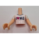 LEGO Licht vleeskleurig Friends Torso met I 'Hart' HLC Wit Shirt (92456)