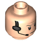 LEGO Light Flesh General Veers Head With Headset (Recessed Solid Stud) (3626 / 68681)