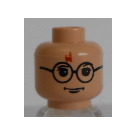 LEGO Leichtes Fleisch Harry Potter Kopf mit Glasses und rot Lightning Bolt (Sicherheitsbolzen) (3626)