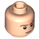 LEGO Light Flesh Head with Orange Eyebrows, Frown + Scared (Recessed Solid Stud) (10412 / 11372)