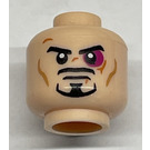 LEGO Light Flesh Head with Tony Stark with Magenta Black Eye (Recessed Solid Stud) (3626)