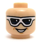 LEGO Light Flesh Head with White Rim Sunglasses and Open Mouth Smile (Plastic Man) (Recessed Solid Stud) (3626)
