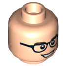 LEGO Beige Léger Leonard Hofstadter Minifigurine Tête avec verres transparents (tenon évidé) (3626 / 22998)