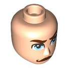 LEGO Light Flesh Male Minidoll Head with Light Blue Eyes and Brown Moustache (Captain Hook) (28649 / 101829)