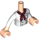 LEGO Helles Fleisch Mia Torso, mit Weiß Chef mit Knöpfe und Rot Schal Button Muster (35677 / 92456)