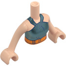 LEGO Licht vleeskleurig Mia met Blauw Shirt en Oranje Broek Friends Torso (73152 / 92456)