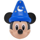 LEGO Light Flesh Mickey Mouse Head with Blue Wizard Hat (102039)