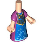 LEGO Leichtes Fleisch Micro Körper mit Lange Skirt mit Blau Dress (104795)