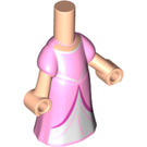 LEGO Light Flesh Micro Body with Long Skirt with Pink Dress (66570)