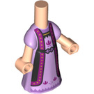 LEGO Leichtes Fleisch Micro Körper mit Lange Skirt mit Queen Iduna Purple oben (75859)