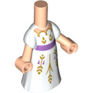 LEGO Leichtes Fleisch Micro Körper mit Lange Skirt mit Weiß dress (66566)