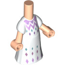 LEGO Leichtes Fleisch Micro Körper mit Lange Skirt mit Weiß Dress (75854)