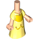 LEGO Light Flesh Micro Body with Long Skirt with Yellow Dress
