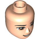 LEGO Light Flesh Minidoll Head with Brown Eyes and Open Smiling Mouth (16551 / 37809)