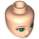 LEGO Light Flesh Minidoll Head with Emma Green Eyes, Pink Lips and Closed Mouth (11819 / 98704)