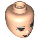 LEGO Light Flesh Minidoll Head with Light Brown Eyes and Open Smiling Mouth (19611 / 38614)