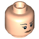 LEGO Lätt Hudfärgad Minifigur Huvud med Eyelashes och Tunn Svart Eyebrows (Infälld solid knopp) (3626 / 23941)