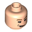 LEGO Lätt Hudfärgad Minifigur Huvud Smirking med Höger Dimple (Säkerhetsknopp) (3626 / 60129)