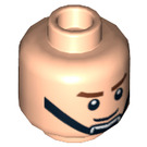 LEGO Leichtes Fleisch Minifigure Kopf mit Schwarz Chin Strap (Einbau-Vollbolzen) (3626 / 74456)