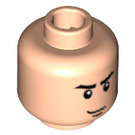 LEGO Light Flesh Minifigure Head with Crooked Smile and Eyebrows (Safety Stud) (3626 / 56517)