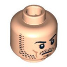 LEGO Leichtes Fleisch Minifigure Kopf mit Dekoration (Sicherheitsbolzen) (3626 / 89780)
