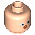 LEGO Leichtes Fleisch Minifigure Kopf mit Dekoration (Sicherheitsbolzen) (3626 / 91672)