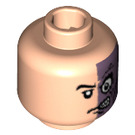 LEGO Light Flesh Minifigure Head with Half Normal and Half Purple Face (Safety Stud) (3626 / 56513)