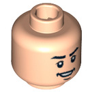 LEGO Leichtes Fleisch Minifigure Kopf mit Open Lopsided Grinsen und Chin Dimple (Sicherheitsbolzen) (3626 / 62277)