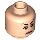 LEGO Light Flesh Minifigure Head with Peach Lips and Eyelids (Safety Stud) (3626 / 63407)