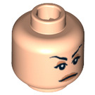 LEGO Beige Léger Minifigurine Tête avec Peach Lips et Eyelids (Clou de sécurité) (3626 / 63407)