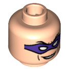 LEGO Leichtes Fleisch Minifigure Kopf mit Purple Eye Maske (Sicherheitsbolzen) (3626 / 57106)