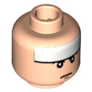 LEGO Leichtes Fleisch Minifigure Kopf mit Serious Expression und Weiß Band auf Forehead (Sicherheitsbolzen) (3626 / 56525)