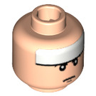 LEGO Carne chiaro Minifigure Testa con Serious Expression e Bianco Band su Forehead (Perno di sicurezza) (3626 / 56525)