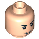 LEGO Light Flesh Minifigure Head with Thin Moustache/Beard (Safety Stud) (3626 / 53617)