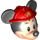 LEGO Light Flesh Minnie Mouse Head with Fire Helmet  (78215)