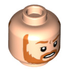 LEGO Carne chiaro Obi-Wan Kenobi Testa con Arancione scuro Barba (Perno solido incassato) (3626 / 100485)